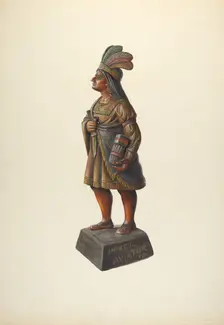 Cigar Store Indian, c. 1937. Creator: Walter Hochstrasser