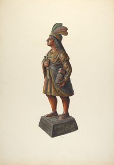 Cigar Store Indian, c. 1937. Creator: Walter Hochstrasser