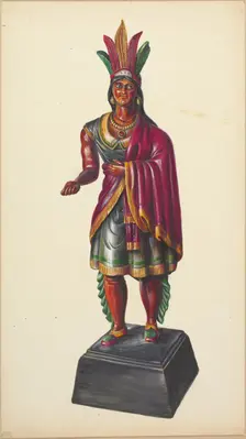 Cigar Store Indian, c. 1937. Creator: Walter Hochstrasser