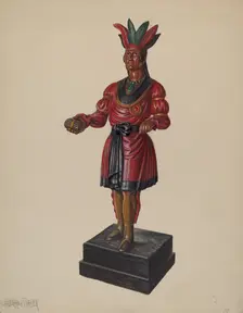 Cigar Store Indian, c. 1937. Creator: Walter Hochstrasser