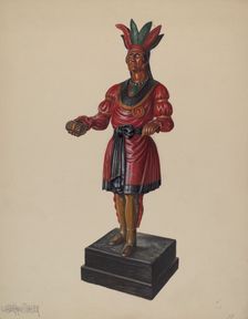 Cigar Store Indian, c. 1937. Creator: Walter Hochstrasser