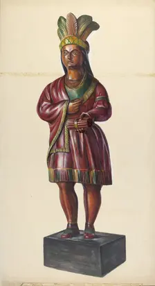 Cigar Store Indian, c. 1937. Creator: Walter Hochstrasser