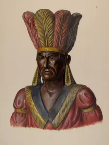 Cigar Store Indian, c. 1937. Creator: Walter Hochstrasser