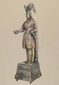 Cigar Store Indian, c. 1937. Creator: William Kerby