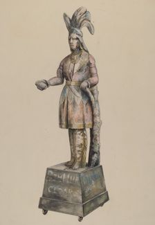 Cigar Store Indian, c. 1937. Creator: William Kerby