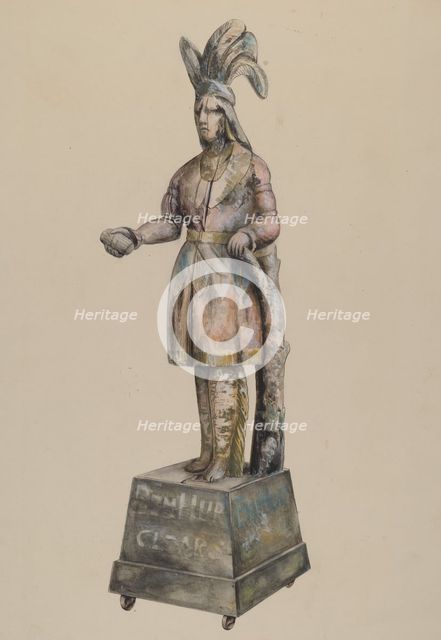Cigar Store Indian, c. 1937. Creator: William Kerby.
