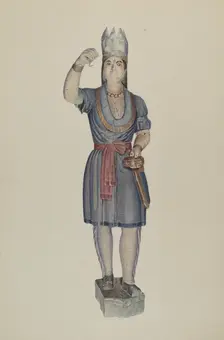 Cigar Store Indian, c. 1938. Creator: Michael Riccitelli