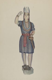 Cigar Store Indian, c. 1938. Creator: Michael Riccitelli