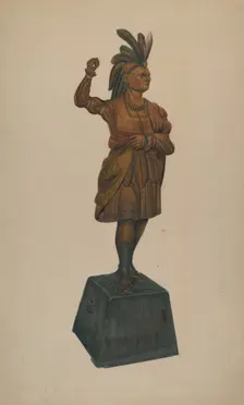 Cigar Store Indian, c. 1938. Creator: Orville Cline