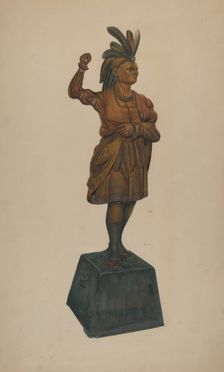 Cigar Store Indian, c. 1938. Creator: Orville Cline