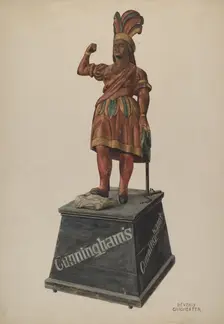 Cigar Store Indian, c. 1938. Creator: Beverly Chichester