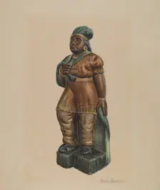 Cigar Store Indian, c. 1938. Creator: Charles Bowman