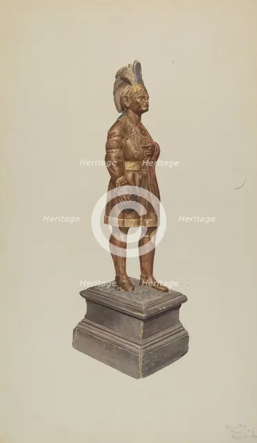 Cigar Store Indian, c. 1938. Creator: Henry Murphy.