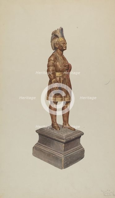 Cigar Store Indian, c. 1938. Creator: Henry Murphy.