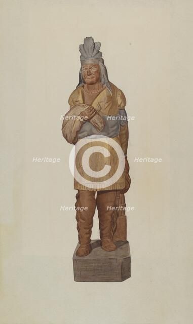 Cigar Store Indian, c. 1938. Creator: Henry Tomaszewski.