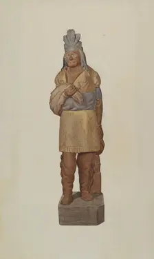 Cigar Store Indian, c. 1938. Creator: Henry Tomaszewski