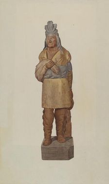 Cigar Store Indian, c. 1938. Creator: Henry Tomaszewski