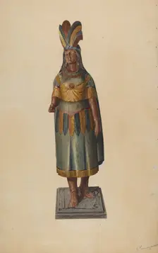 Cigar Store Indian, c. 1938. Creator: Henry Tomaszewski