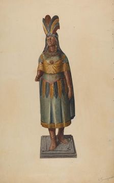 Cigar Store Indian, c. 1938. Creator: Henry Tomaszewski