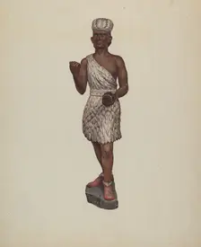 Cigar Store Indian, c. 1938. Creator: Jane Iverson