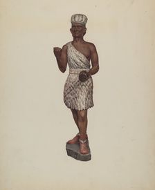 Cigar Store Indian, c. 1938. Creator: Jane Iverson