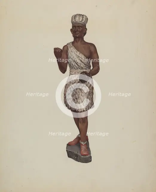 Cigar Store Indian, c. 1938. Creator: Jane Iverson.