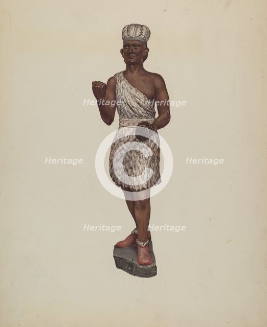 Cigar Store Indian, c. 1938. Creator: Jane Iverson.
