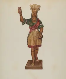 Cigar Store Indian, c. 1938. Creator: Lucille Lacoursiere