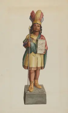 Cigar Store Indian, c. 1938. Creator: Lucille Lacoursiere