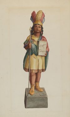 Cigar Store Indian, c. 1938. Creator: Lucille Lacoursiere