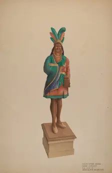 Cigar Store Indian, c. 1938. Creator: Rolland Ayres