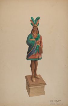 Cigar Store Indian, c. 1938. Creator: Rolland Ayres