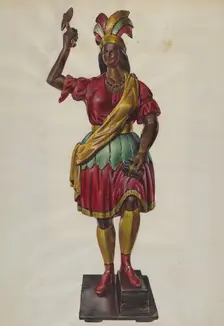 Cigar Store Indian, c. 1938. Creator: Unknown