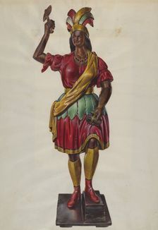 Cigar Store Indian, c. 1938. Creator: Unknown