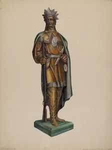 Cigar Store Indian, c. 1938. Creator: Walter Hochstrasser
