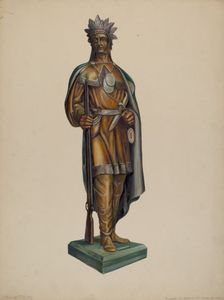 Cigar Store Indian, c. 1938. Creator: Walter Hochstrasser
