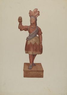 Cigar Store Indian, c. 1939. Creator: Michael Riccitelli