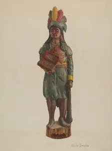 Cigar Store Indian, c. 1939. Creator: Adele Brooks