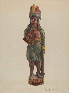 Cigar Store Indian, c. 1939. Creator: Adele Brooks