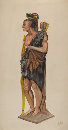 Cigar Store Indian, c. 1939. Creator: Charles R. Shane