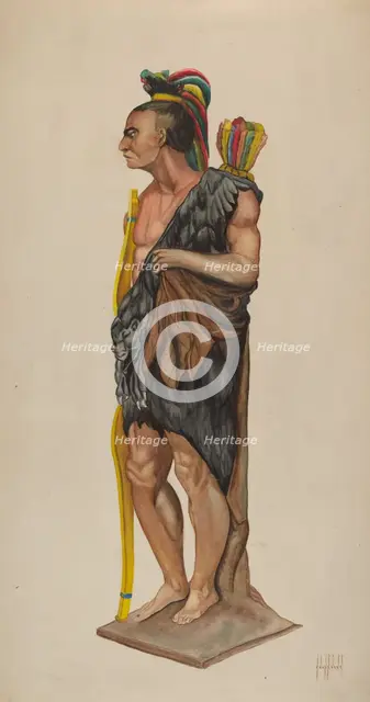 Cigar Store Indian, c. 1939. Creator: Charles R. Shane.