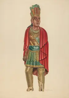 Cigar Store Indian, c. 1939. Creator: Emil Hagen