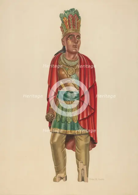 Cigar Store Indian, c. 1939. Creator: Emil Hagen.