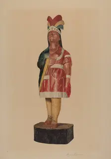 Cigar Store Indian, c. 1939. Creator: Georgine E. Mason