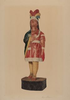Cigar Store Indian, c. 1939. Creator: Georgine E. Mason