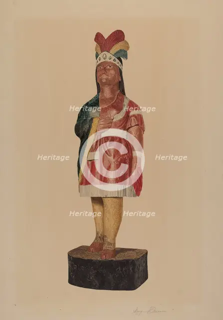 Cigar Store Indian, c. 1939. Creator: Georgine E. Mason.