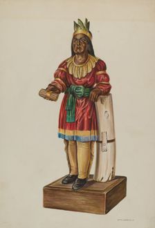Cigar Store Indian, c. 1939. Creator: Gerald Transpota