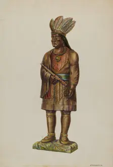 Cigar Store Indian, c. 1939. Creator: Gerald Transpota