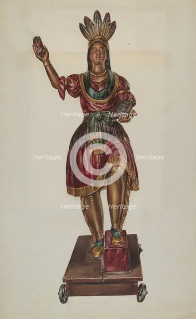 Cigar Store Indian, c. 1939. Creator: James McLellan.