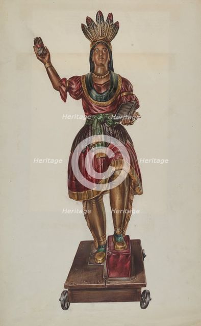 Cigar Store Indian, c. 1939. Creator: James McLellan.